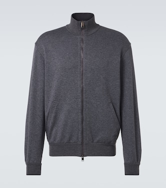 Cotton-blend zip-up sweatshirt | Brioni