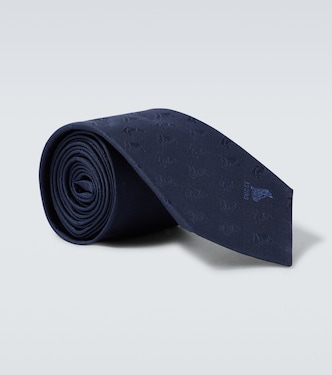 Embroidered logo silk jacquard tie  | Gucci