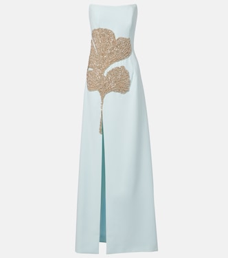 Faranna crystal-embellished crêpe gown | Costarellos