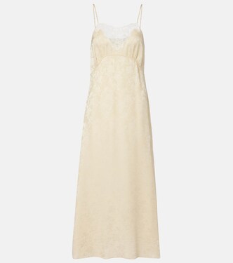 Abito midi in seta con pizzo jacquard | Chloé