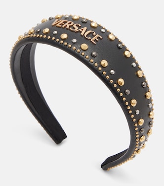 Cinta para el pelo de piel con logo | Versace