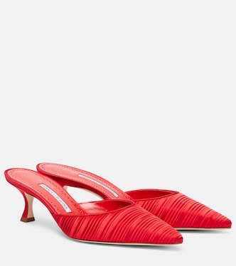 Mules Carolyne 50 in raso | Manolo Blahnik