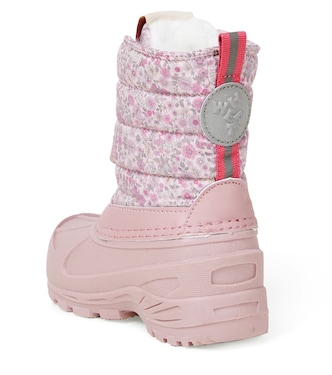 Aleex floral leather-trimmed boots | Wheat