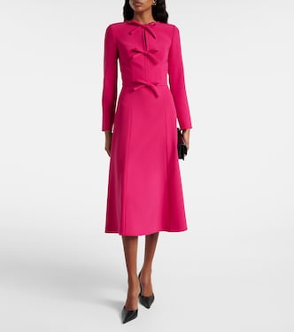 Bow-detail crêpe midi dress | Carolina Herrera
