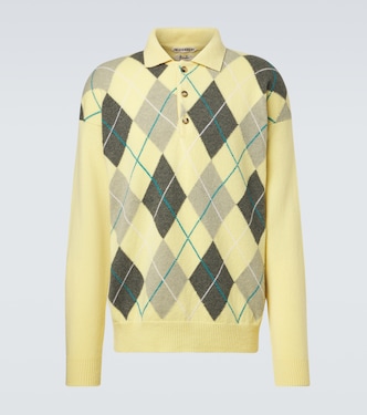Argyle wool polo sweater | JW Anderson