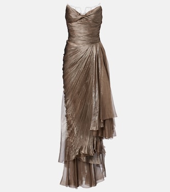 Jolie lace-trimmed silk bustier dress | Maria Lucia Hohan