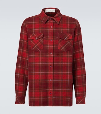 Love plaid cashmere shirt with amethyst | God's True Cashmere