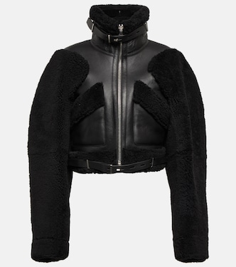 Chaqueta de piel con ribetes de borrego | Dion Lee
