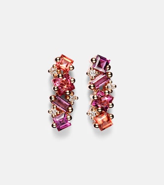 Ohrringe aus 14kt Roségold mit Edelsteinen  | Suzanne Kalan