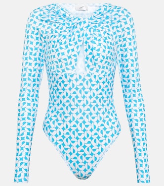 Twisted printed cutout jersey top | Coperni