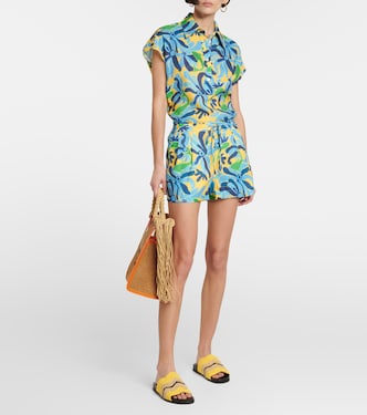 Shorts in misto lino con stampa | Marni