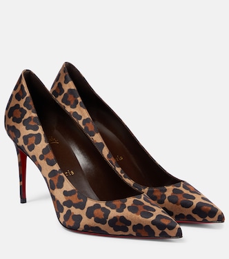 Kate 85 leopard-print satin pumps | Christian Louboutin