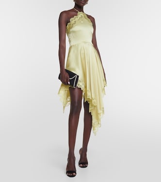 Lace-trimmed satin midi dress | Stella McCartney