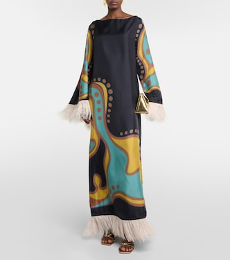 Robe Opera aus Twill mit Federn | La DoubleJ