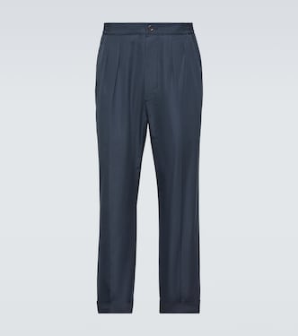 Pantalones rectos de algodón y seda | Tom Ford