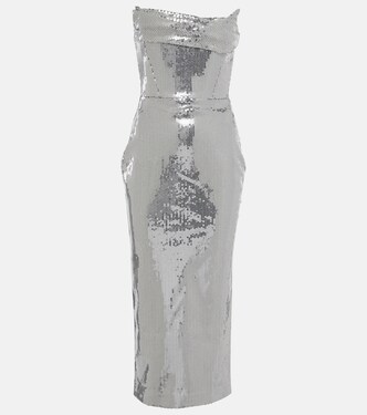 Robe bustier midi à sequins | Alex Perry
