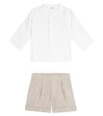 Bebé - set de camisa y shorts de lino | Il Gufo