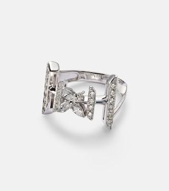 Anello Y-Not in oro bianco 18kt con diamanti | Yeprem