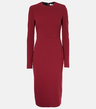 Vestido midi de crepé de mezcla de lana | Victoria Beckham
