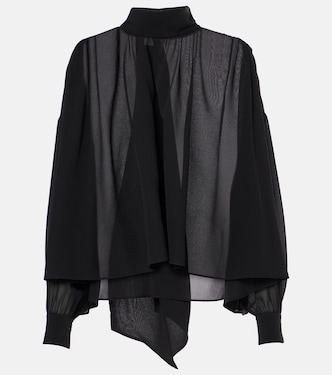 Tie-neck silk georgette blouse | Chloé