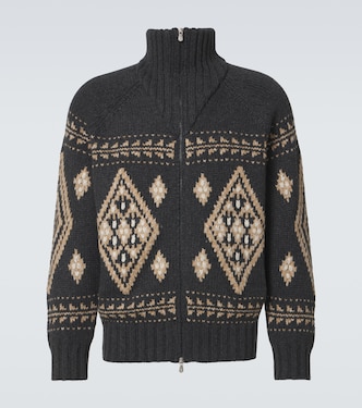 Jacke aus Kaschmir-Jacquard | Brunello Cucinelli