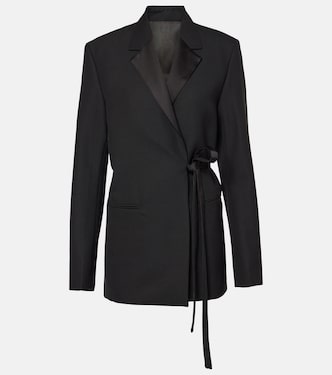 Satin-trimmed wrap blazer | Toteme