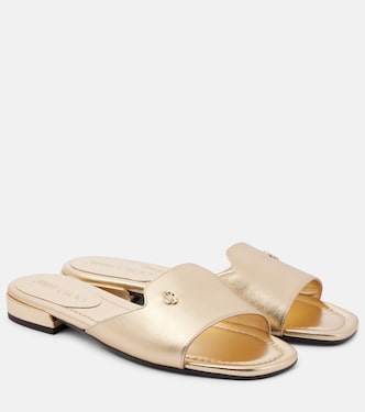 Dina metallic leather slides | Jimmy Choo