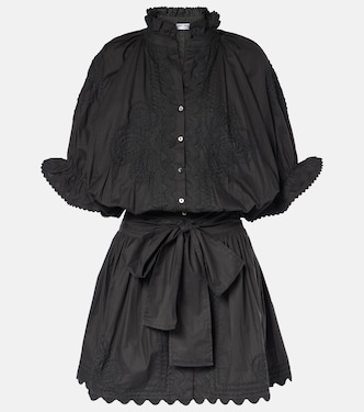 Embroidered cotton poplin minidress | Juliet Dunn