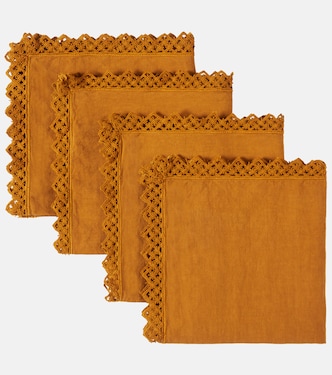 Set of 4 macramé linen napkins | Once Milano