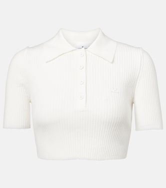 Polo cropped in maglia a coste | Courrèges