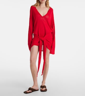 Gathered open-knit minidress  | The Attico