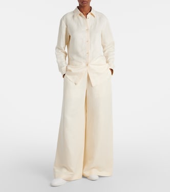 Pantaloni Gelos in lino e seta a gamba larga | Gabriela Hearst