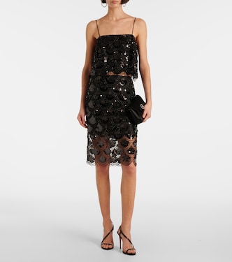 Sequined scalloped crop top | Rotate