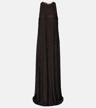 GG embellished silk gown | Gucci
