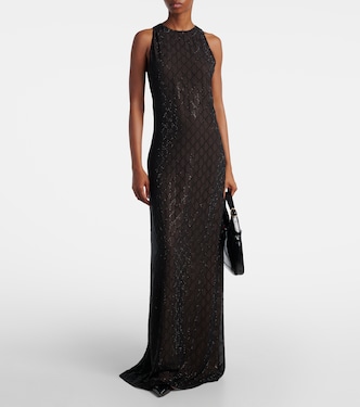 GG embellished silk gown | Gucci