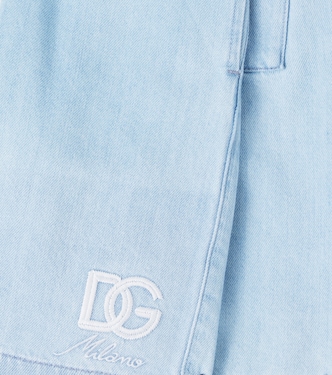 DG embroidered denim shorts | Dolce&Gabbana Kids