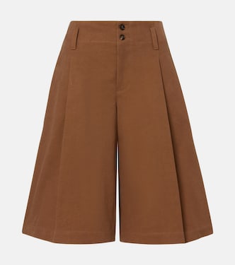 Pleated cotton canvas Bermuda shorts | Chloé