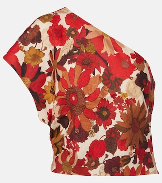 Bedrucktes Top Belleto aus Leinen  | SIR