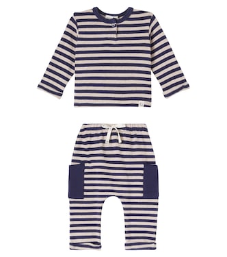 Baby cotton-blend sweater and sweatpants set | Cozmo