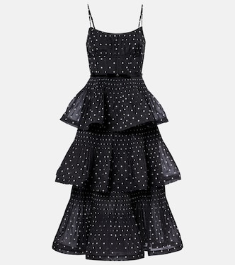 Polka-dot tiered midi dress | Zimmermann