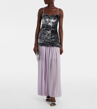 Sequined paneled maxi dress | Jacques Wei