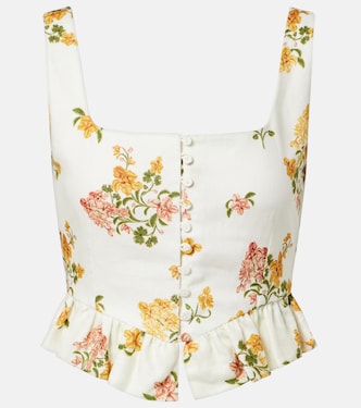 Eslabón Cordillera floral linen top | Agua by Agua Bendita