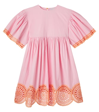 Embroidered cotton poplin dress | Stella McCartney Kids