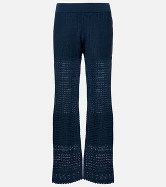Emblème open-knit straight pants | Eres