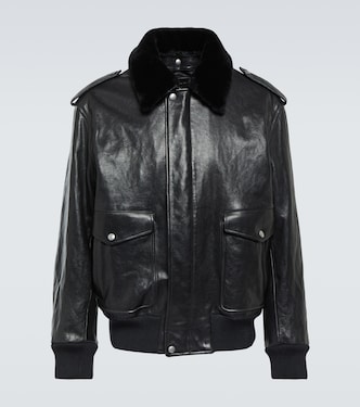 Lederjacke mit Faux Fur | Prada