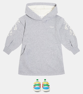 Robe sweat-shirt à capuche en coton | Chloé Kids