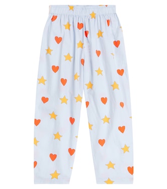 Hearts and Stars cotton poplin pants | Tinycottons