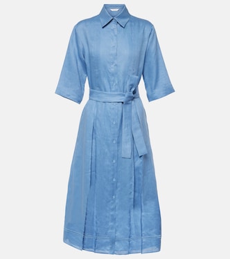 Nocino pleated linen midi dress | Max Mara