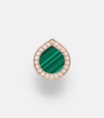 Orecchino singolo in oro rosa 18kt con malachite e diamanti  | Repossi