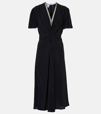 Midikleid aus Jersey mit Spitze | Prada